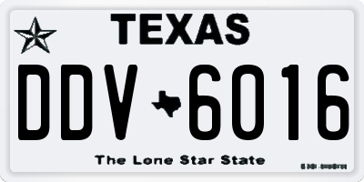 TX license plate DDV6016