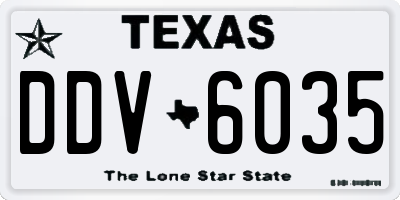 TX license plate DDV6035