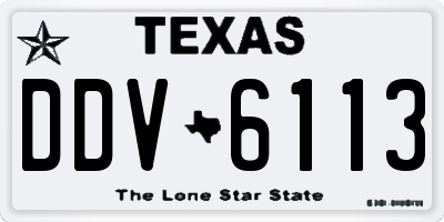 TX license plate DDV6113