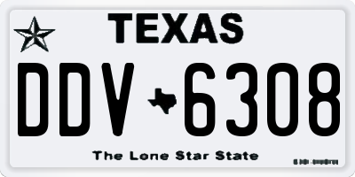 TX license plate DDV6308