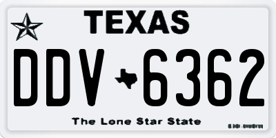 TX license plate DDV6362