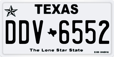 TX license plate DDV6552