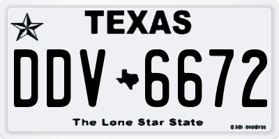 TX license plate DDV6672