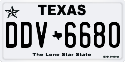 TX license plate DDV6680