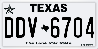TX license plate DDV6704