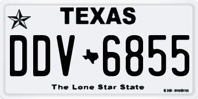 TX license plate DDV6855