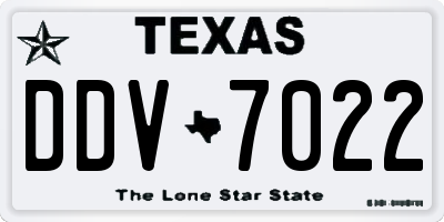 TX license plate DDV7022