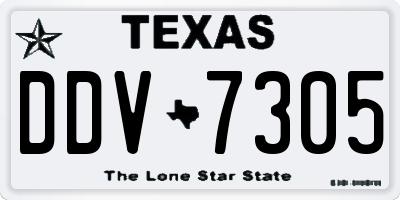 TX license plate DDV7305