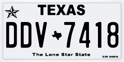 TX license plate DDV7418