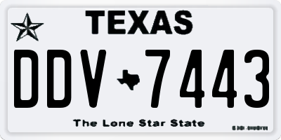 TX license plate DDV7443