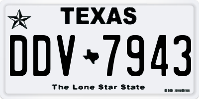 TX license plate DDV7943
