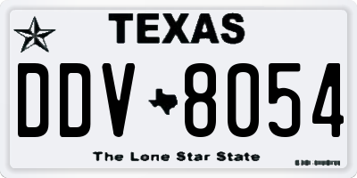 TX license plate DDV8054