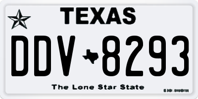 TX license plate DDV8293