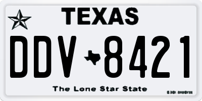 TX license plate DDV8421