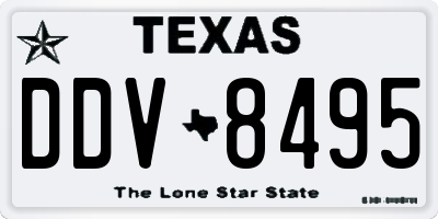 TX license plate DDV8495