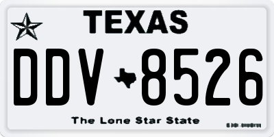 TX license plate DDV8526