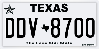 TX license plate DDV8700