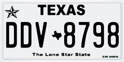 TX license plate DDV8798