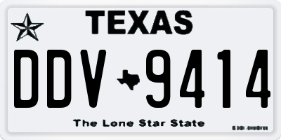 TX license plate DDV9414