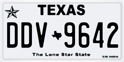 TX license plate DDV9642