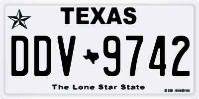 TX license plate DDV9742