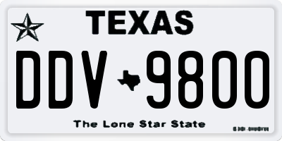 TX license plate DDV9800