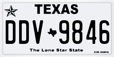 TX license plate DDV9846