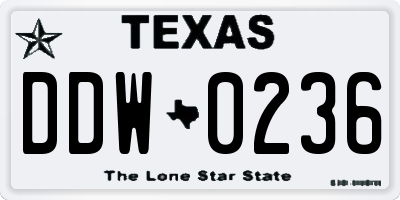 TX license plate DDW0236