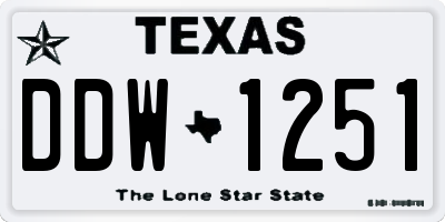 TX license plate DDW1251