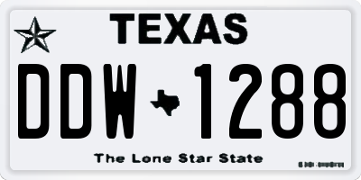 TX license plate DDW1288