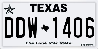 TX license plate DDW1406