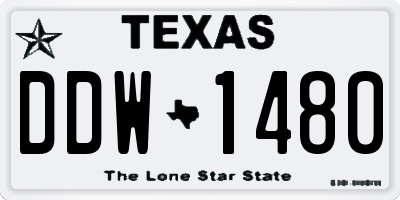 TX license plate DDW1480