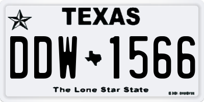 TX license plate DDW1566