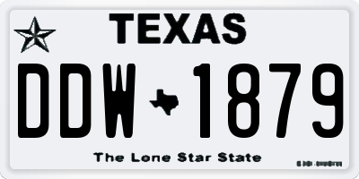 TX license plate DDW1879