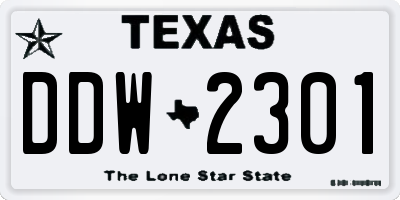 TX license plate DDW2301