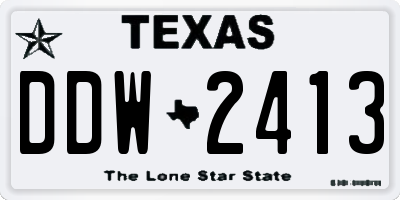 TX license plate DDW2413