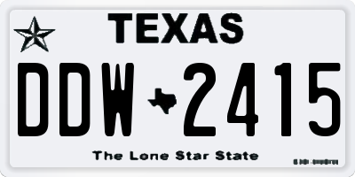 TX license plate DDW2415