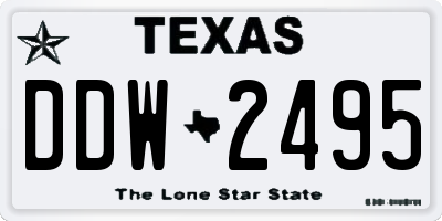 TX license plate DDW2495