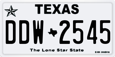 TX license plate DDW2545