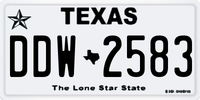 TX license plate DDW2583