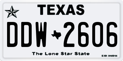 TX license plate DDW2606