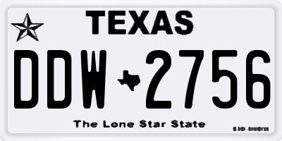 TX license plate DDW2756