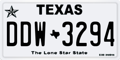 TX license plate DDW3294