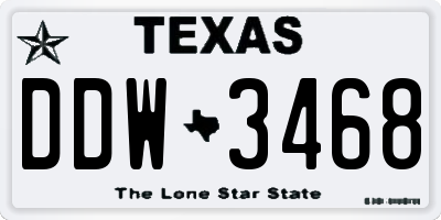 TX license plate DDW3468