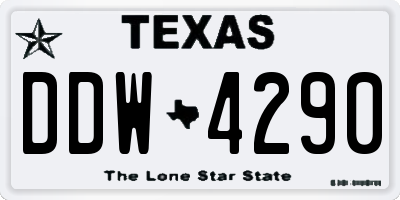 TX license plate DDW4290