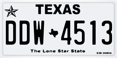 TX license plate DDW4513