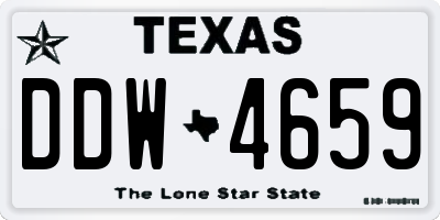 TX license plate DDW4659