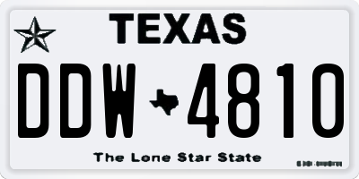TX license plate DDW4810