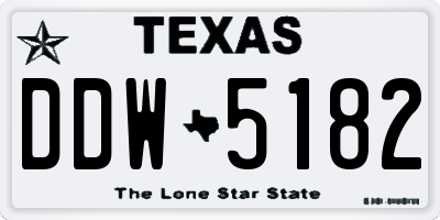 TX license plate DDW5182