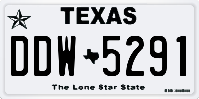 TX license plate DDW5291